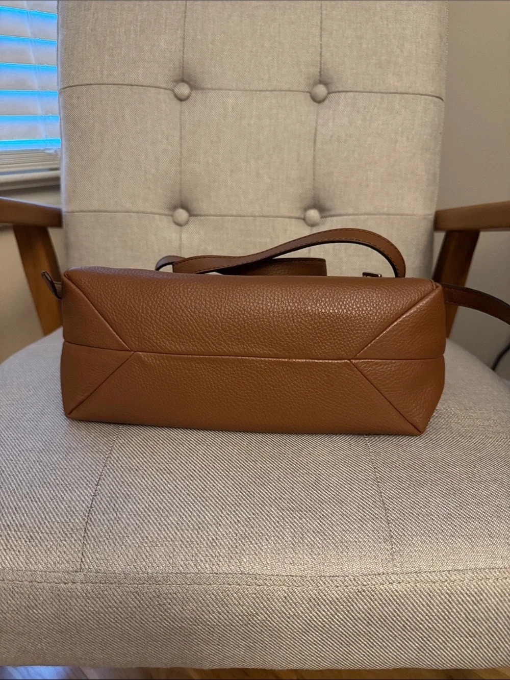 Michael Kors Chestnut Brown Pebbled Leather Backpack with Gold Hardware